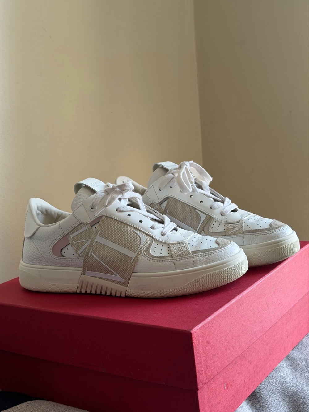 Valentino Garavani White Low-Top Sneakers with Box